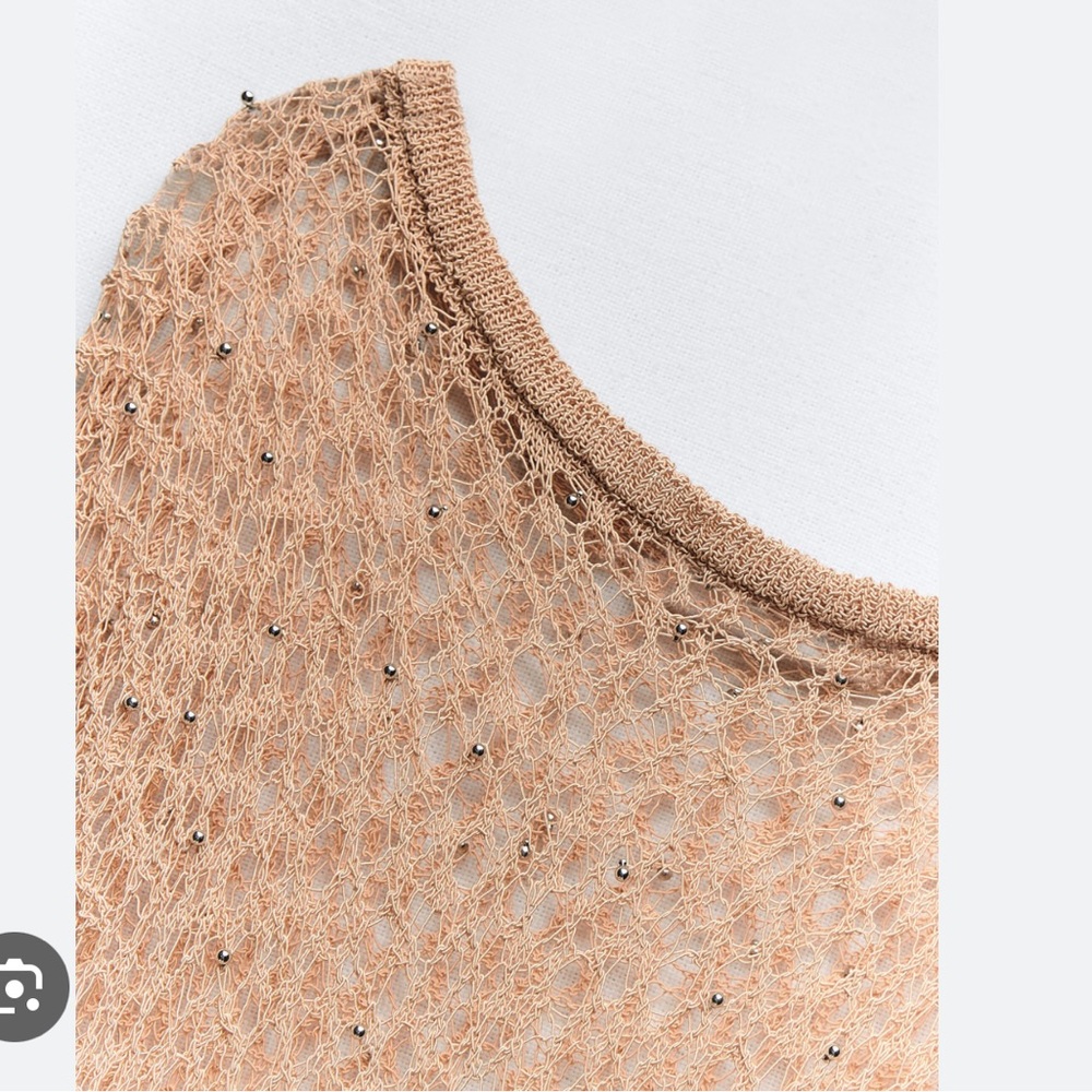 ZARA POMPOM KNIT TOP - Picture 7 of 9